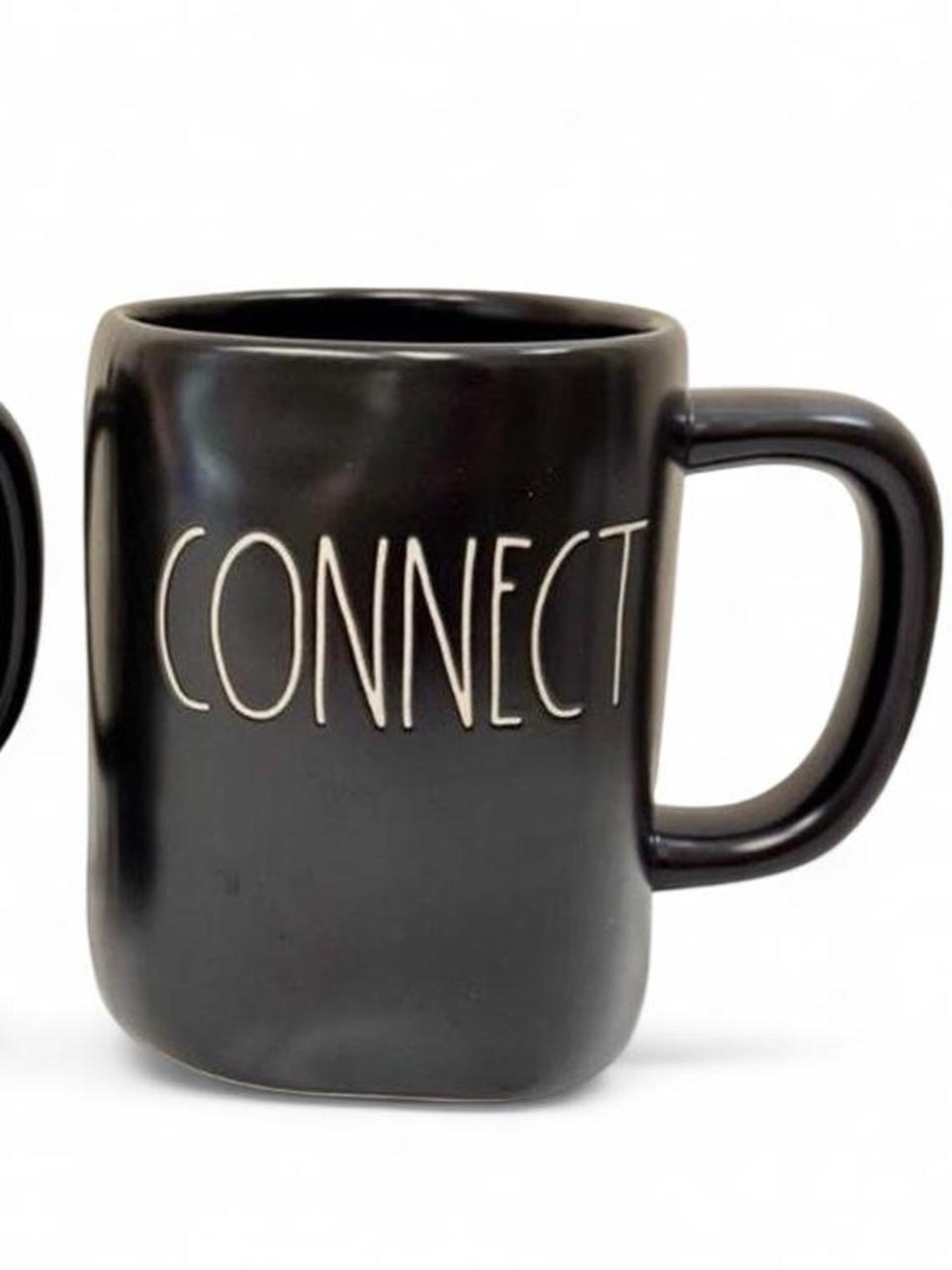 Rae Dunn Artisan Collection CONNECT Black Ceramic Coffee Mug Farmhouse